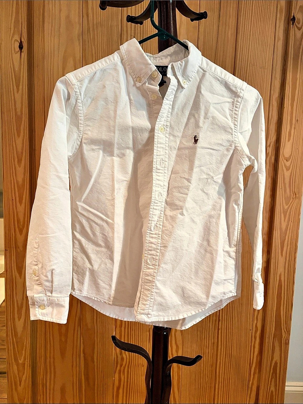 Polo Ralph Lauren Boys Cotton Oxford Shirt White Size Medium